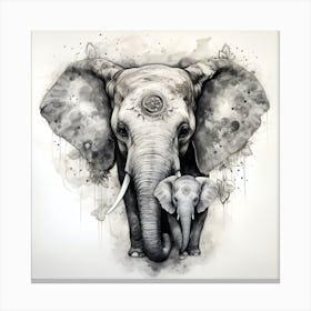Elephant Series Artjuice By Csaba Fikker 004 Canvas Print