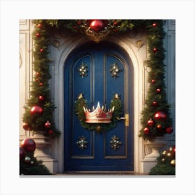 Christmas Decoration On Home Door Epic Royal Background Big Royal Uncropped Crown Royal Jewelry (13) Canvas Print