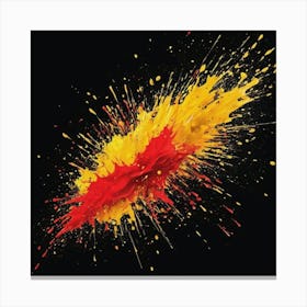 Red And Yellow Paint Splash Canvas Print