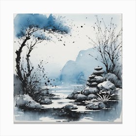 Chinese Watercolour Painting Canvas Print