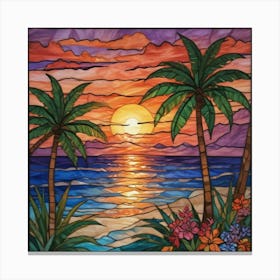 Sunset At The Beach 24 Canvas Print