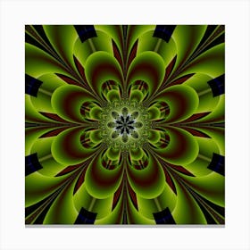 Abstract Flower Artwork Art Floral Green Canvas Print