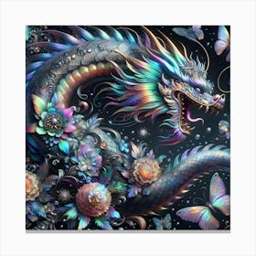 Dragon With Butterflies Canvas Print