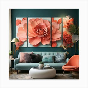 Large Floral Painting Canvas Print