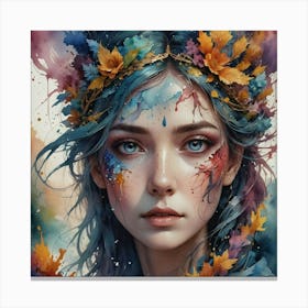 Girl With Blue Hair 3 Canvas Print