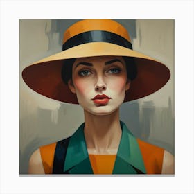 Woman in a Hat 6 Canvas Print