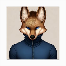 turtle neck coyote Canvas Print