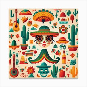 Mexican Day Of The Dead 3 Canvas Print