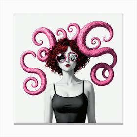 Pink Octopus 1 Canvas Print