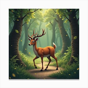 A Graceful Bongo Antelope Wandering Through The Forest 1 Canvas Print