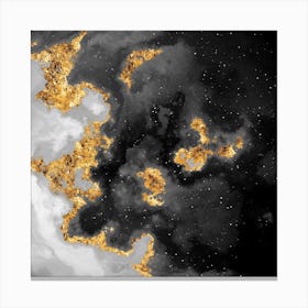 100 Nebulas in Space with Stars Abstract in Black and Gold n.031 Canvas Print