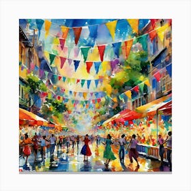 Bustling City Canvas Print