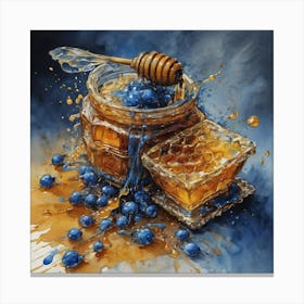 Blueberries And Honey Canvas Print