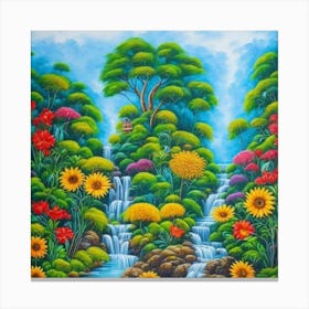 Waterfall In The Forest 2 Canvas Print