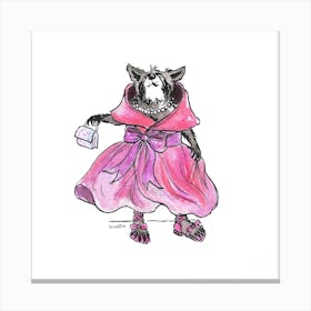 Raccoon Rocks the Frock Canvas Print