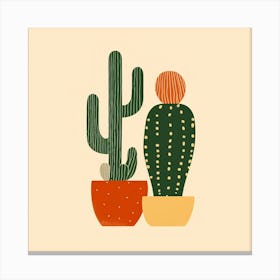 Rizwanakhan Simple Abstract Cactus Non Uniform Shapes Petrol 7 Canvas Print