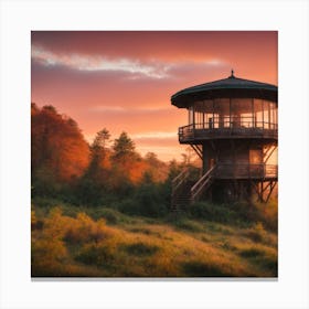 Sunset At The Fire Tower Canvas Print