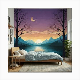 Sunset In The Mountains Canvas Print