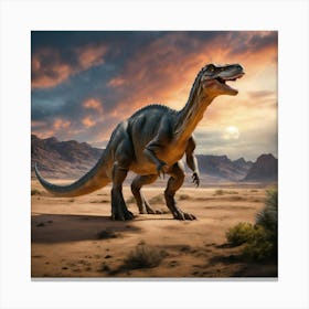 Hyper Realistic Photography Of A Dinosaur In An Al Canvas Print