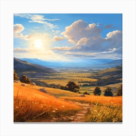 Early Evening In Late Summer Countryside Canvas Print