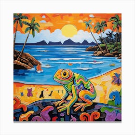 Frog On The Beach 1 Canvas Print