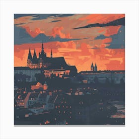 A Prague Castle Lofi Illustration 1720468189 1 Canvas Print