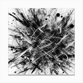 Abstract Black And White Painting 2 Canvas Print