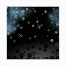 Snowflakes On A Black Background Canvas Print