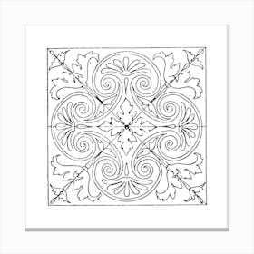 Sketched Boho Tile Art 4 Canvas Print