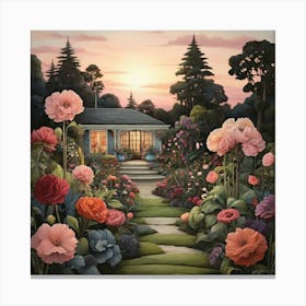 Garden At Dusk Art Print 1 Canvas Print