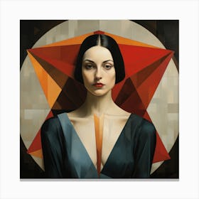 Geometric Italian Woman 01 Canvas Print