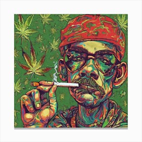 Weed Smoking Man 2 Canvas Print