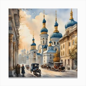 Kiev Ukraine Watercolor Canvas Print