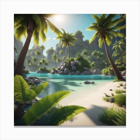 Tropical Beach 2 Canvas Print