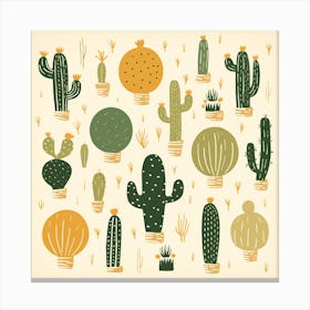 Rizwanakhan Simple Abstract Cactus Non Uniform Shapes Petrol 61 Canvas Print