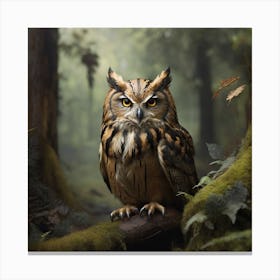 Owl In The Forest Canvas Print