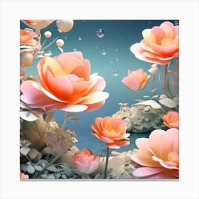 3d Roses Canvas Print