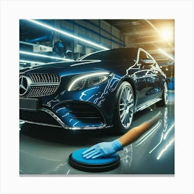 Mercedes Benz E Class Car Cleaning Canvas Print