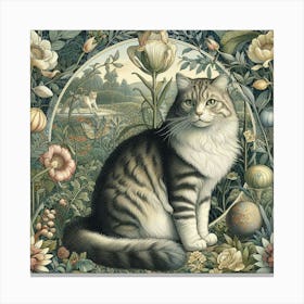 Cat In The Garden Canvas Print