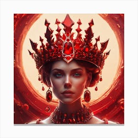 Woman In A Red Crown Canvas Print