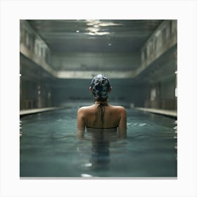 Woman In Swimming Pool 1 Canvas Print