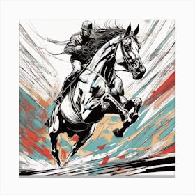 Jockey On A Horse Canvas Print