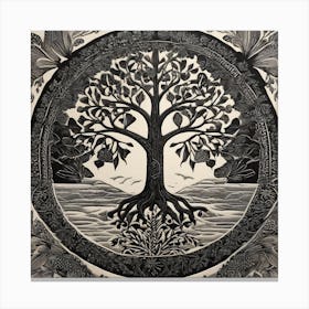 Tree of life, scandinavian style Canvas Print