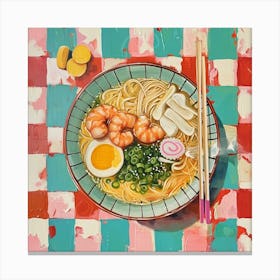 Noodle Soup Pastel Checkerboard 2 Canvas Print