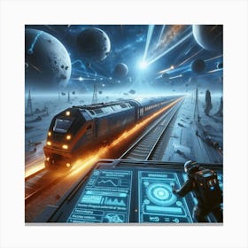 Space Train 3 Canvas Print