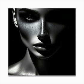 Black And White Portrait Of A Woman 1 Canvas Print