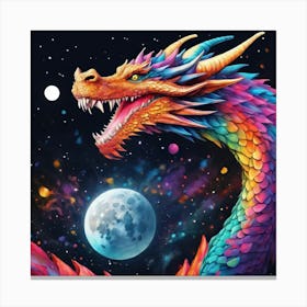 Dragon In Space Canvas Print