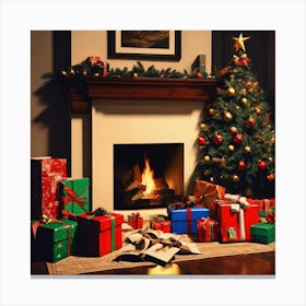 Christmas Tree With Presents 27 Canvas Print