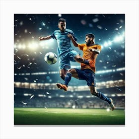Soccer Players In Action Canvas Print