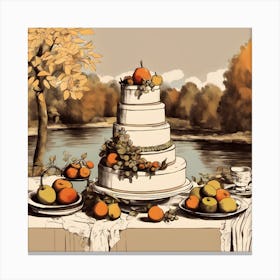 Autumn Wedding Cake Canvas Print